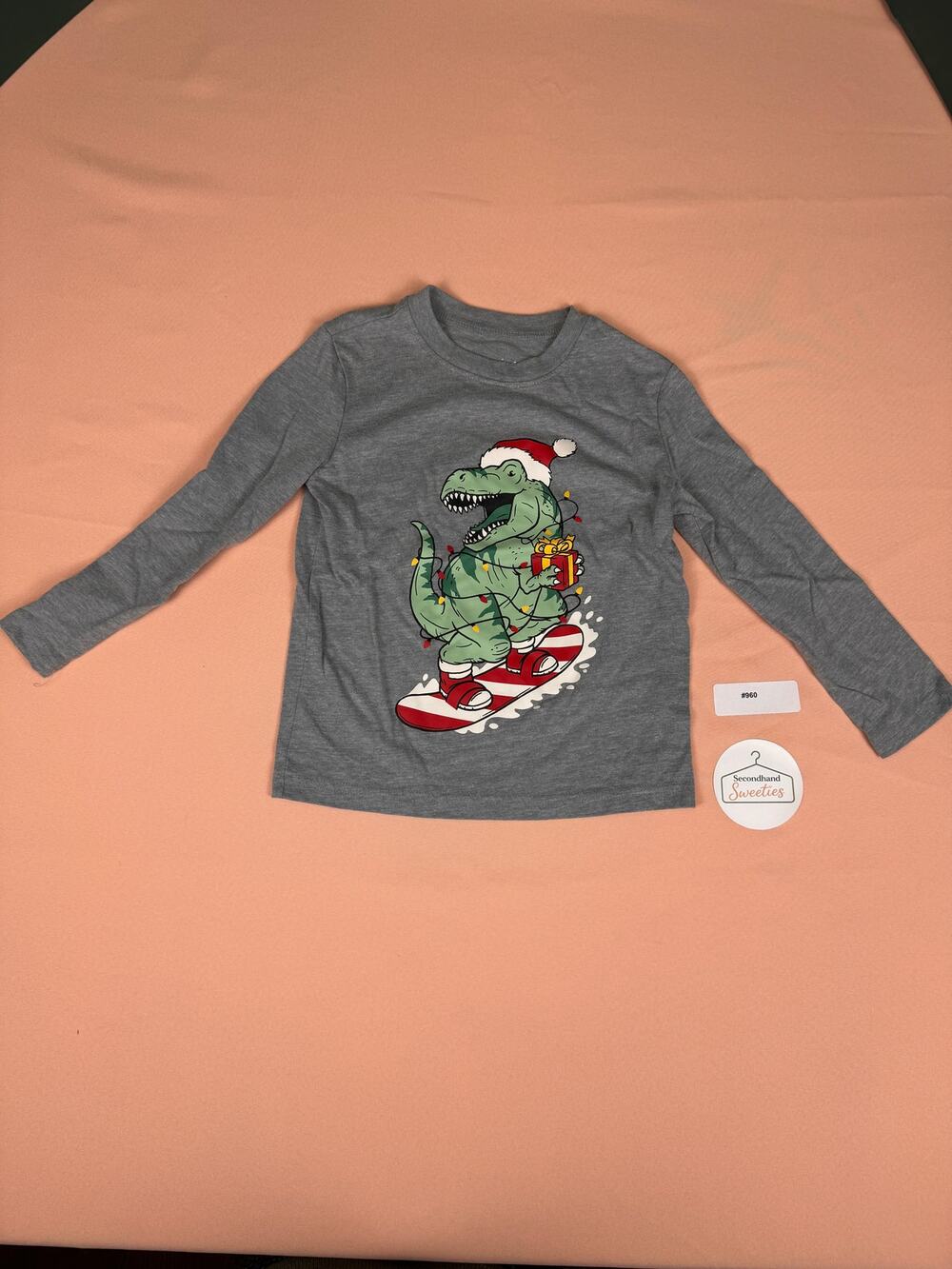 Jumping Beans Christmas Dinosaur Long Sleeve Shirt Size 4 #960
